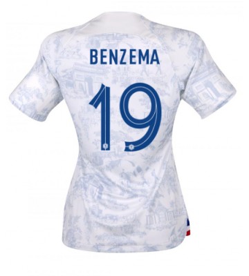 Frankrike Karim Benzema #19 Bortedrakt Kvinner VM 2022 Kortermet